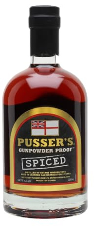 Pusser's Rum, Gunpowder Proof Spiced Rum, 70cl, 54.5% ABV, Original Royal Navy Blend produced at Original Admiralty Strength, Premium Father's Day Gift