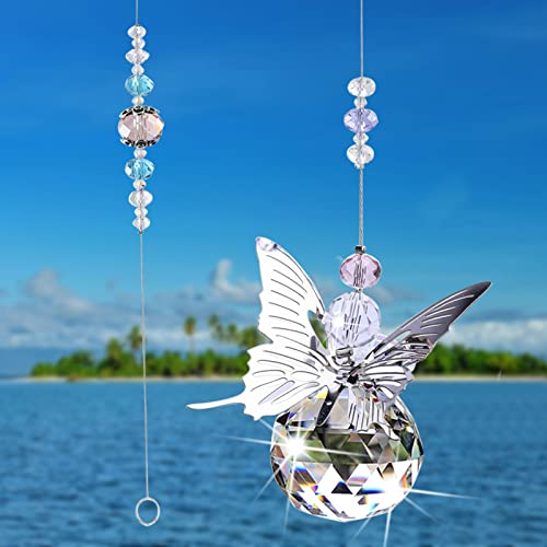 Atrapasueños De Cristal, Prisma Cristal Colgante, Atrapasol de Cristal para Colgantes, Bola Feng Shui Cristal Sun Catcher para Decoración Ventana Hogar