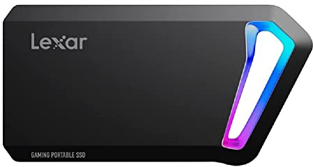 Lexar SL660 BLAZE Gaming Portable SSD 512GB, Externe SSD USB 3.2 Gen 2x2, Solid State Drive mit RGB LEDs, Bis zu 2000 MB/s Lesen, 1900 MB/s Schreiben, USB Type-C port (LSL660X512G-RNNNG)