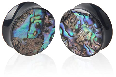2 st gauge opal öronproppar, piercing smycken set, dubbel flare sadel, stretch gages, tunnel expander 5 mm, 20 mm(3/4), Akryl, ingen ädelsten