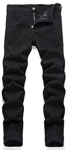 RXXKKK Men's Regular Slim Fit Jeans (32, 358 Black)
