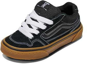Vans Caldrone Sneaker, Suede Mesh Black/Gum, 2.5/3 UK Child
