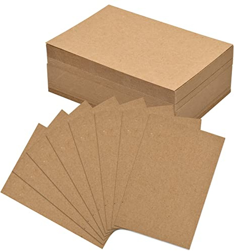 Cozlly 100 Piezas Tarjetas de Papel Kraft en blanco, 300g/m² Tarjetas Estudio Marrón DIN A6-15x10 cm, Tarjetas de Mensaje para Escribir manualidades DIY Regalo etiquetas scrapbook