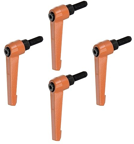 QUARKZMAN 4uds Ajustable Sujeción Palanca Manijas M8 x 20mm Macho Rosca Perno Perillas Giratorio Tornillo Bloqueo Rápida Liberación Trinquete Pulsador Botón Manija, Naranja