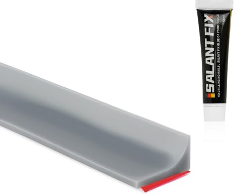 Flintronic 5 m våtrum golvbarriär, duschtätningsremsa med 50 g lim, duschtröskel vattenbarriär, silikon duschdörr tröskel vattendamm, duschbricka tätningsremsa för kök, badrum