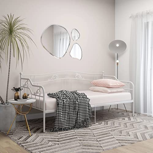 ZQQLVOO Struttura letto per famiglie, letto a pallet, bianco e metallo, 90 x 200 cm, adatto per camere familiari