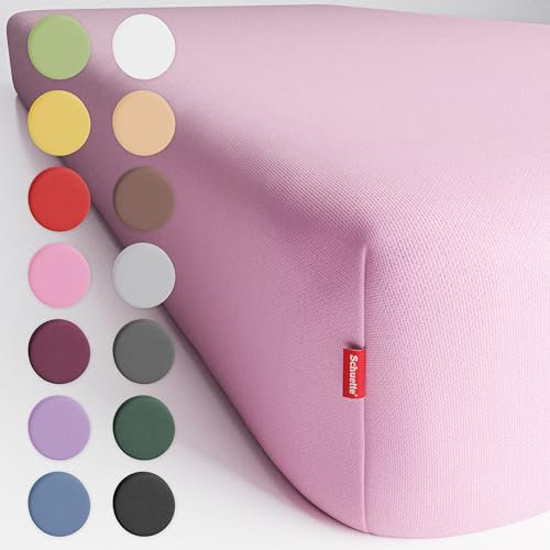 Schuette® Spannbettlaken • 200x220 cm • Wow! Kollektion: Let me Pink! (Rosa) • 100% Superfluff Baumwolle, Blickdicht, Faltenfrei • mit Rundumgummi • Matratzenhöhe bis 40 cm
