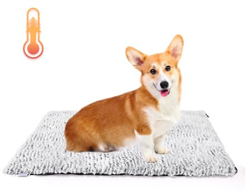 Nobleza Selbstheizende Decke für Hunde & Katzen, Wärmedecke Katze Ohne Strom Winter, Wärmematte Hund, Flauschig Waschbar, Thermodecke für Hunde Outdoor, Geräuschlos rutschfest, 70x50cm