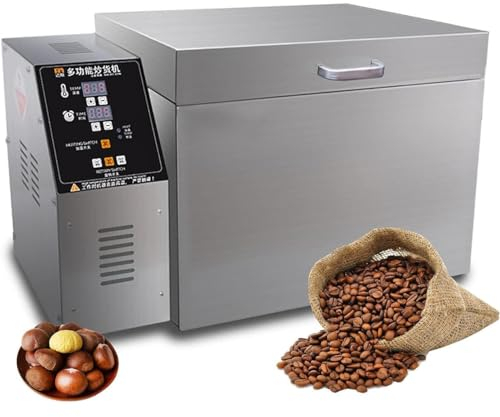 Torréfacteur électrique, Torréfacteur De Grains De Café en Acier Inoxydable pour Cuisson du Café, De La Châtaigne, des Cacahuètes, des Céréales, du Temps Et De Température Réglables,2000g