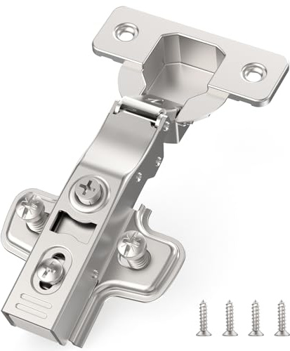 Furniware 10 Stück Eckanschlag Schrankscharniere, Öffnungswinkel 110° mit Hydraulisch Feder Perfekte Softclose Küchenschrank Scharniere, Topf-Bohrabstand 45mm, für Küchenschrank,Kleiderschrank