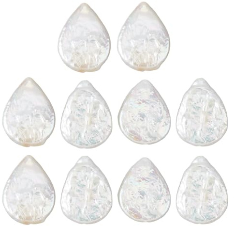 Hobbspring 10Pcs Natural Baroque Pearl Beads Teardrop Freshwater Pearl Beads Irregular Pearl Loose Bead Seashell Color Spacer Beads for Necklace Bracelet Earring DIY Jewelry Making