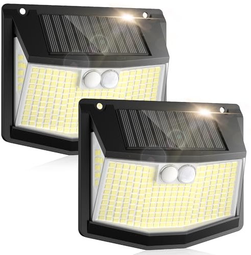 Lampada solare per esterni, rilevatore di movimento: 248 LED solare per esterni, proiettore con sensore di movimento, 3 modalità a 270°, illuminazione di sicurezza, senza fili, IP65, impermeabile, per