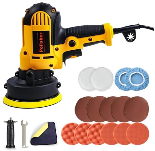 Car Polisher, 700W Rotary Car Polisher Kit - 500-3600 RPM Variable Speed Lightweight Car Buffer Polisher Machine with 19 Accessories for Car Care Polishing Clean