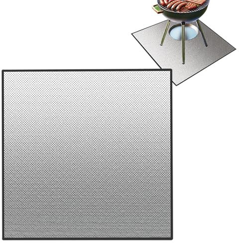 Krujecnt Alfombrilla Ignífuga Para Barbacoa - Base Antiadherente Resistente Al Calor, Impermeable Y Antideslizante Para Exteriores, Ideal Para Césped, Camping Y Suelos De Madera (100×100cm)