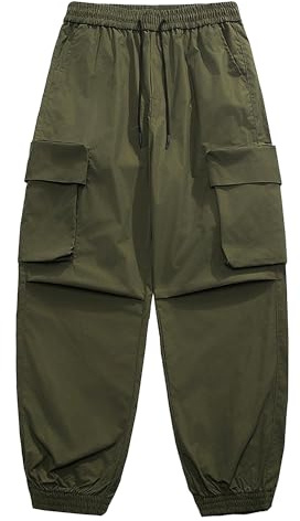 Baggy Cargo byxor för män Joggingbyxor med dragsko Casual joggingbyxor Avsmalnande träningsbyxor Loose Fit byxor med ficka