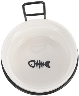 Hemobllo Gamelle Suspendue Murale pour Animaux De Compagnie Antidébordement en Céramique Blanche, Bol Suspendu pour Chat Et Chien, Mangeoire Murale Pratique pour Alimentation Facile