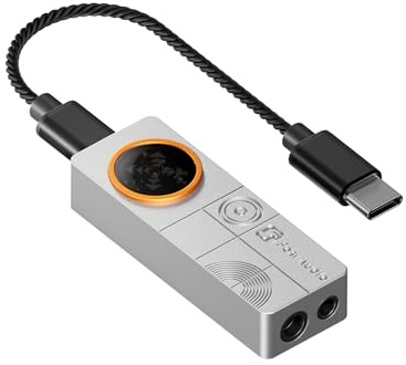 Fosi Audio DS3 USB-C DAC Amplificatore per Cuffie, con Audio Spaziale 7.1 per Gaming, ES9039Q2M XMOS POWERED, DSD512, 3,5 mm Singolo 4,4 mm Bilanciato, per PC/Telefono/PS5/Switch, Argento