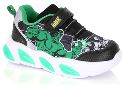 Basket garçon Hulk Marvel Lumineuse 25 au 33, Noir pensée pour Les Petits Super-héros, Confortables et Fun au Quotidien.