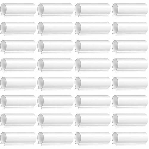 EasyByMall 32 clip per serra in PVC bianco per telai freddi, coperture per file, capannoni e reti per uccelli, morsetti in plastica PP/PVC