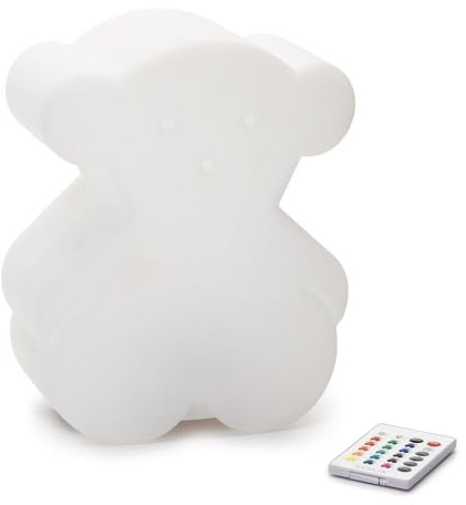 Tous Baby Lámpara de Noche en Forma de Oso, 3 watts, Blanco Semitransparente, 19.6 x 24.5 x 11 cm
