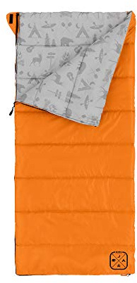 CORE 50 Degree Youth Sleeping Bag | Lightweight & Compact for Boys & Girls | Perfect for Indoor or Outdoor Use, Camping, Backpacking, Hiking, & Sleepovers | Ideal for Warm & Cooler 3 Season Weather