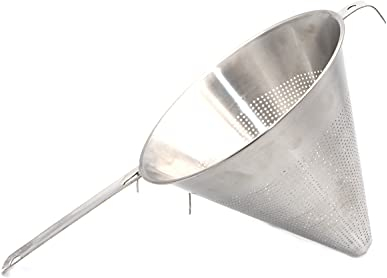 Colador chino para cocina cónica, pasador de salsa, filtrado, escurridor profundo de acero inoxidable, diámetro 22 cm