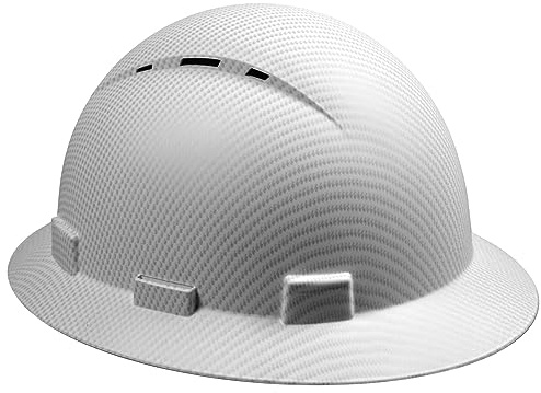 Full Brim Hard Hat - OSHA Safety Helmet Durable Lightweight Carbon Fiber Hard Hat, 6-Point Ratchet Suspension Protective Gear for Men and Women