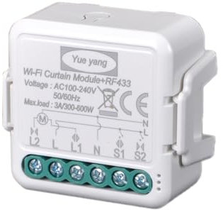 Yueyang Interruttore Tapparelle wifi con Telecomando RF, Modulo Telecomando per Tapparelle Elettriche, Modulo Comando Wireless per Persiane Avvolgibili (rf switch white)