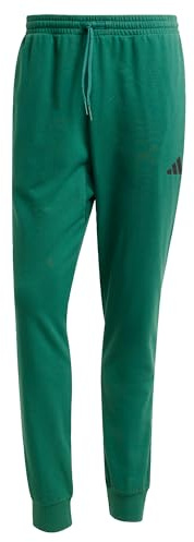 Adidas Men's Essentials FEELCOZY French Terry Pant, Collegiate Green/Black, XXL