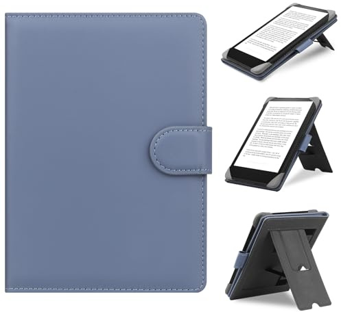 HoYiXi Universalfodral för 6,8 tum, 7 tum eReader kompatibel Kindle Paperwhite/Colorsoft/Kobo/PocketBook/Toolino/Sony E-bokläsare fodral för 6 tum–7 tum E-bokläsare med stativ, lila