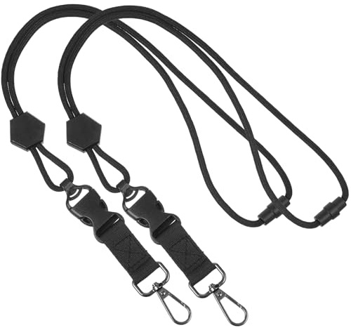 YBEATY 2 Pcs Breakaway Neck Lanyards for ID Badges Adjustable Sturdy Round Cord Heavy Duty Key Lanyard with Safety Detachable Buckle for Men Women Car Keys Card Nametag Holder Teachers