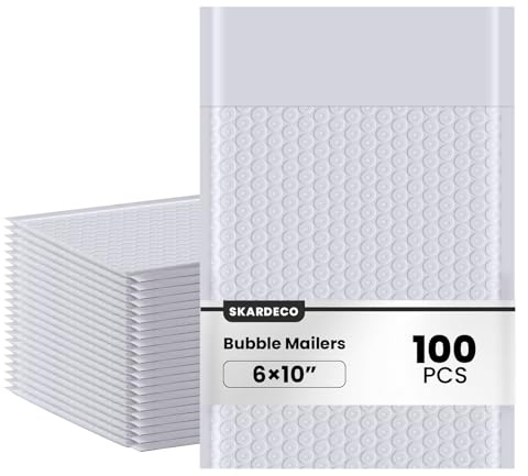 skardeco Bubble Mailers 6x10inch 100Pack Grey Bubble Mailers Self-Seal Padded Mailing Envelopes Bubble Opaque Padded Mailer for Small Businesses to Package and Mail Jewelry Cosmetics#0（white，grey）