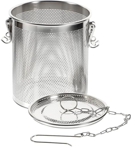 GLEAVI Cesta de Filtro para Salmuera de Acero Inoxidable 14x16 Cm, Colador de Especias Malla Fina, Cesta Coladora Desmontable para Sopa, Estofado y Té