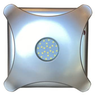 AirTech-UK Bathroom Extractor Fan with Light LED 5W - Fits 4 Inch, 100mm Ducting- Silent Extractor Fan for Bathroom - Wall or Ceiling Installation - Exhaust for Bathroom Kitchen Silver Square Face
