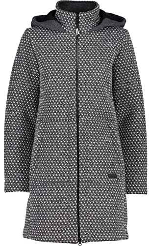 CMP Jacquard wooltech long coat, Woman, Fumo Mel.-B.Gesso, 44