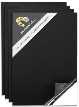 TMS Magnetic Sheets Self-Adhesive | For Magnet Die Storage, Crafts, Cars, Taxis, Vehicles, Sign Making and Outdoor Use | Extra Sticky, Strong Flexible Vehicle Grade (1.0mm thick, A4 Sheet, 5)