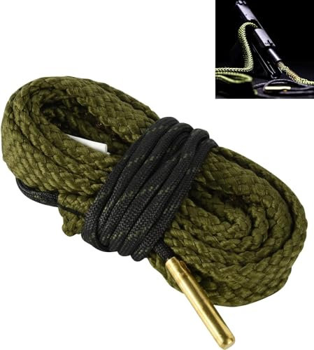 TAKONE Laufreinigungsschnur, Boresnake für .38 .357 .380 Cal & 9mm, Messingbürste Eingebettet, Wiederverwendbares und Kompaktes Reinigungsschnur für Gewehr/Pistole/Schrotflinte