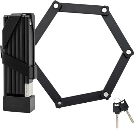 ROCKBROS Candado plegable para bicicleta, candado antirrobo, cerradura de bicicleta con soporte de montaje, cerradura de aleación duradera para scooter, 67 cm