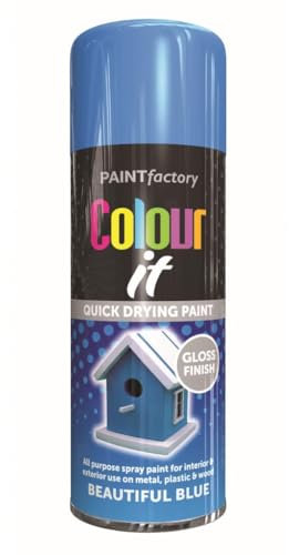 RAPIDE PF COLOUR IT Spray Paint Gloss Beautiful Blue 250ml | Paint Factory Colour It Spray Paint | Quick Drying Gloss Finish for Metal, Plastic, and Wood | Interior & Exterior Use (1)
