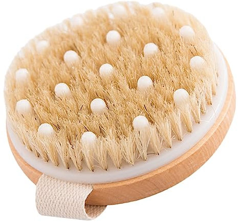 Healeved Wood Bath Brush No Handle 11x11cm Natural Exfoliating Massage Body Cleaning Scrubber for Shower and Bath