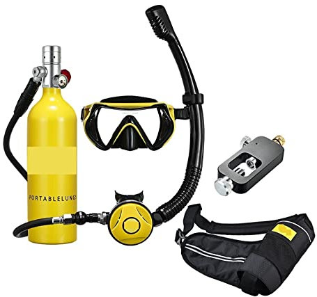 Dykutrustning, Snorkel Undervattensdykning Rebreather Portabel Djupsnorkelutrustning för dykning(Silverhead in yellow bottle)