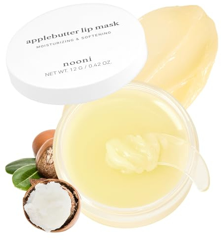NOONI Vegan Applebutter Lip Mask Overnight – Hydrating Lip Balm & Butter with Shea Butter & Vitamins | Soothing Moisturizer, Softening Treatment for Dry Lips, Stocking Stuffers, 0.42 oz