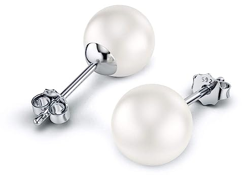 Ohrringe Silber 925 Perlenohrringe 7mm für Damen Perlen Stecker