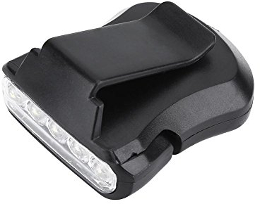 Luz de Gorra LED, Gorra Faro de 5 LED Gorra de ángulo Ajustable Luz de Visera Linterna con Clip Manos Libres para Pesca al Aire Libre Camping(Negro)