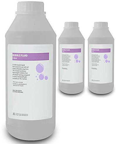 EM Bubble Machine Fluid Solution Pack – 3x 1L Bottles Effect Liquid for DJ, Disco, Parties & Children's Events – Professional Bubble Juice Fluid for Machines (3 Litres Total)