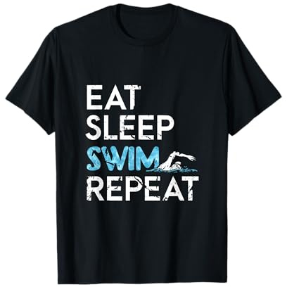 Nuotatore Amante del Nuoto Eat Sleep Swim Repeat Maglietta