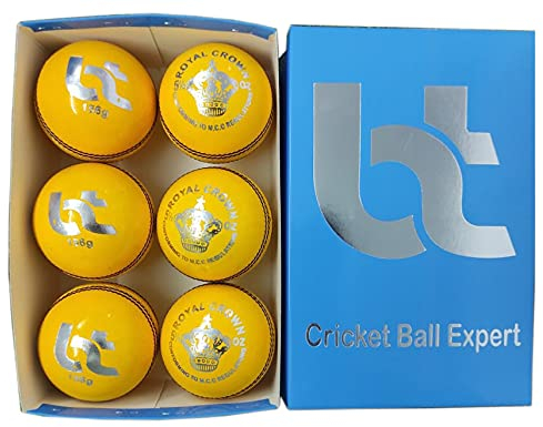 Yellow 156g Cricket Balls Pack of 6