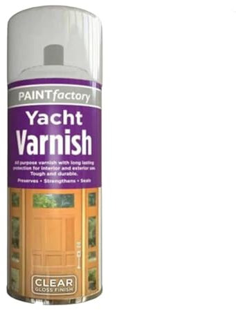 SDMAX 3 x Yacht Varnish Spray Paint with Gloss Finish Protects Exterior Woods with Special Resistance in Marine Environments Ideal for Boats, Yachts and Furniture (250 ML)