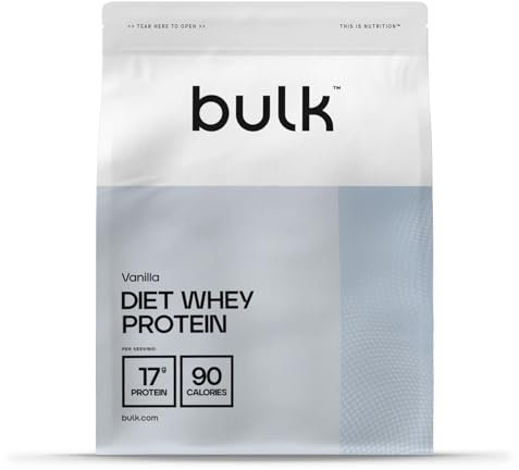 Bulk Diät Whey Protein, Protein Pulver, Eiweißpulver, Vanille, 500 g, 20 Portionen, Verpackung Kann Variieren