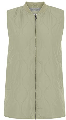 OXMO OXSvala damväst, quiltad väst, utomhusväst, lätt fodrad med blousonkrage, Seagrass (166008), M